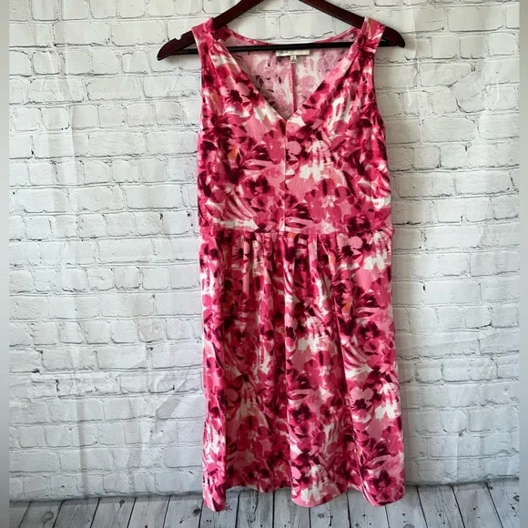 jones new york sport pink & white floral sleeveless dress size S - Picture 4 of 11